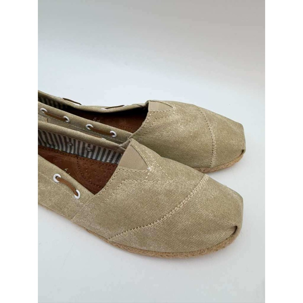 Slip-On Canvas Espadrille Shoes Lightweight Comfort Flat Women - Beige - Size 8 - Picture 8 of 8